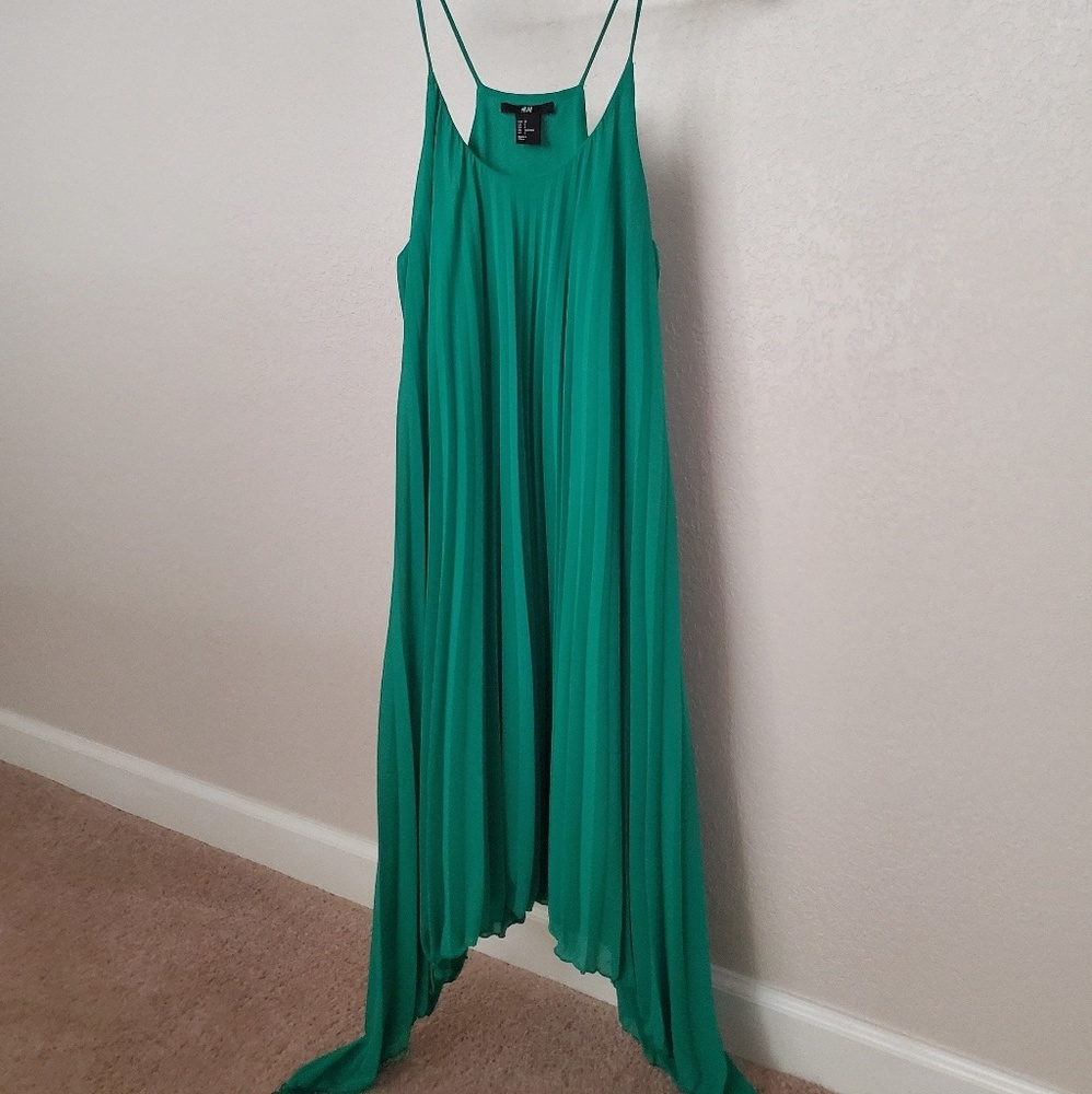 Asymmetrical Green Dress